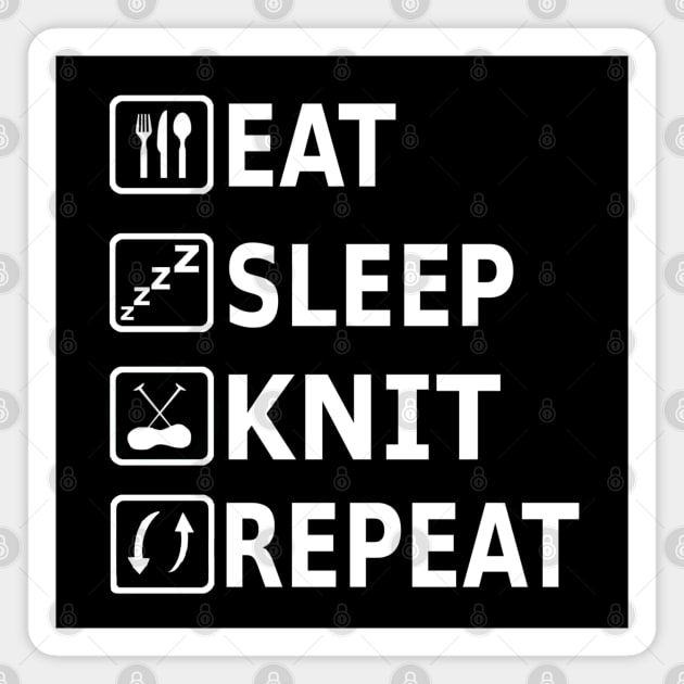 Eat Sleep Knitting Repeat Wool Gift Children Magnet by FindYourFavouriteDesign